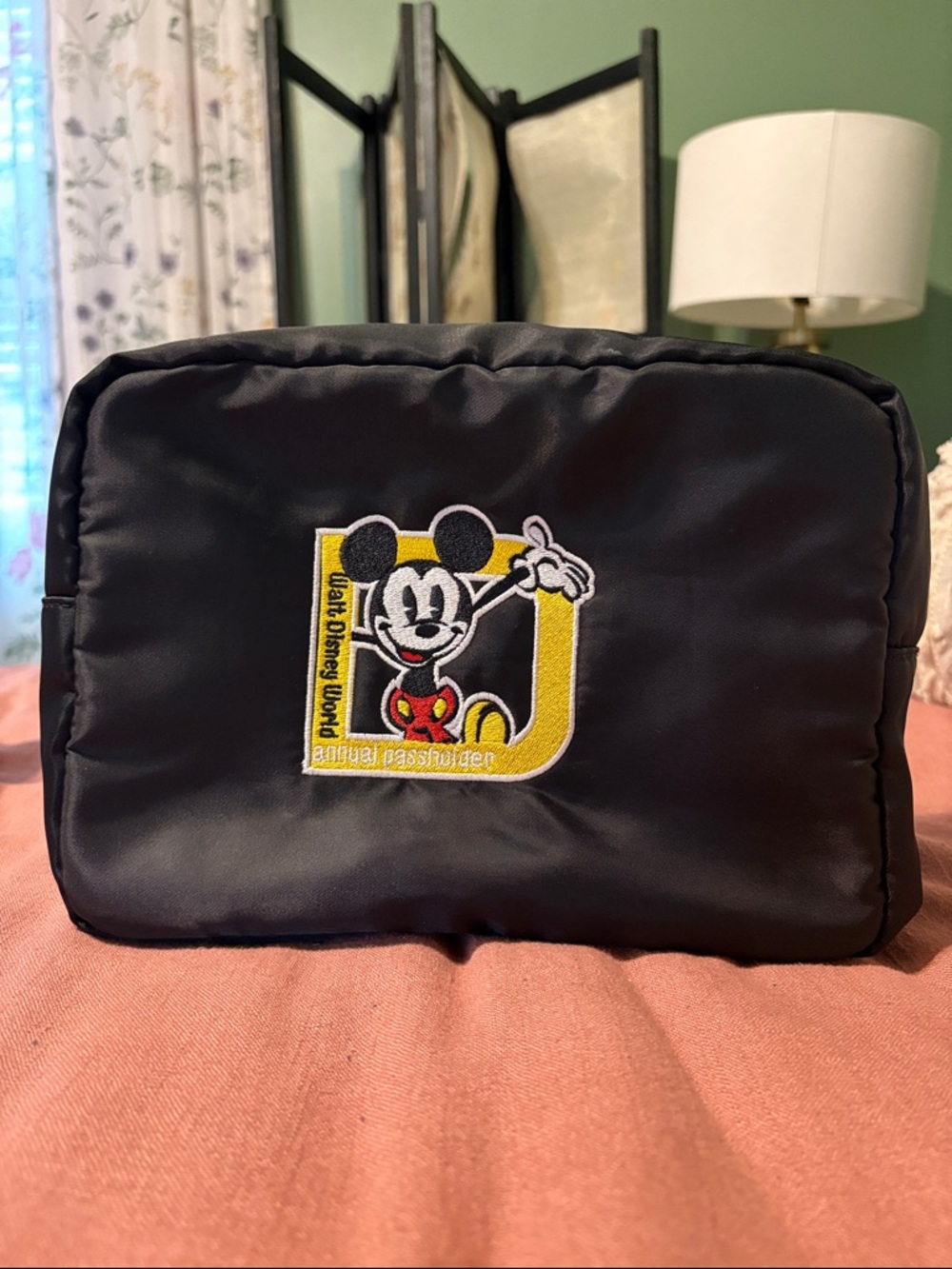 Disney Black Mickey Mouse Travel Toiletry Bag